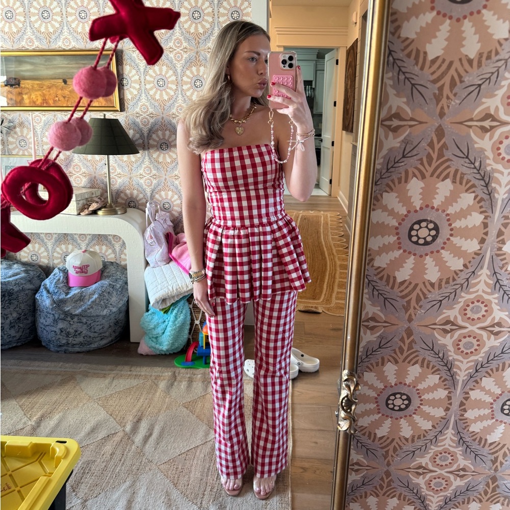 red gingham set